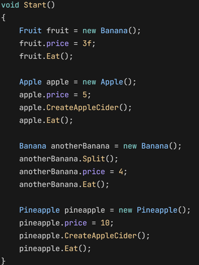 A screenshot of code